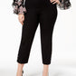 Alfani Women's Plus Studded Ankle Pants Black Size 20W