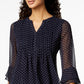 Charter Club Women's Printed Pintuck Top Blue Size X-Large