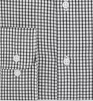 Club Room Men's Slim Fit Check Dress Shirt Black Size 18.5X34-35