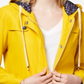 Maison Jules Women's Hooded Raincoat Yellow Size Large