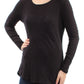 Maison Jules Women's Scoop Neck Top Black Size X-Large