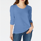 Maison Jules Women's Scoop Neck Top Blue Size X-Large