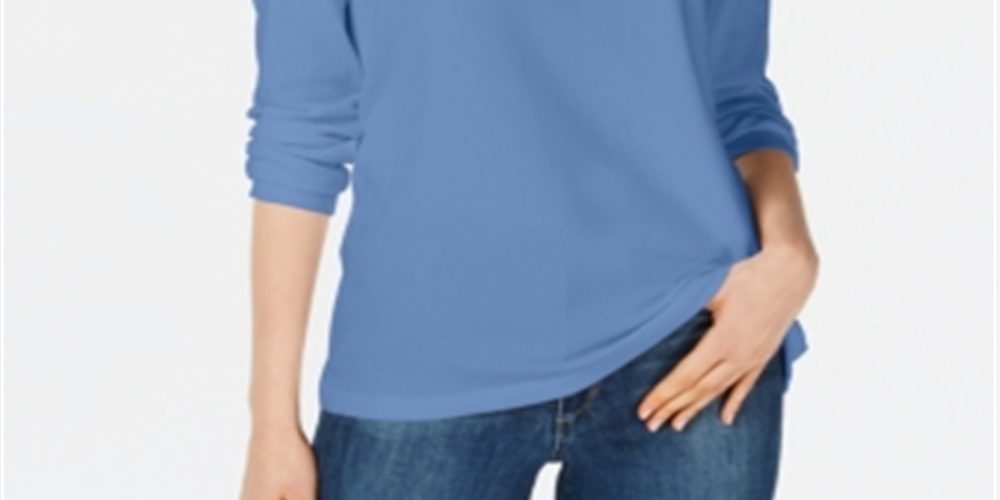 Maison Jules Women's Scoop Neck Top Blue Size X-Large