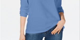 Maison Jules Women's Scoop Neck Top Blue Size X-Large