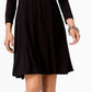 Style & Co Women's V Neck Swing Dress Black Size Medium