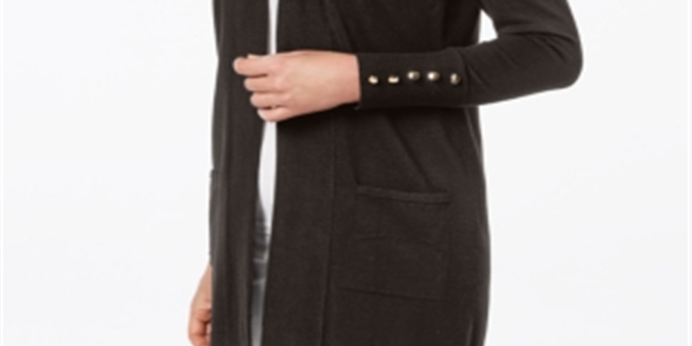 JM Collection Women's Open Front Cardigan Dark Brown Size Petite XL