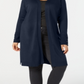 Jm Collection Plus Size Lace-Up-Cuff Duster Cardigan Blue Size 1X