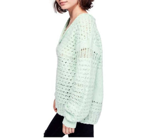 Free People - Crochet Wool Blend Pullover Sweater Mint Green