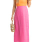 Karlie - Colorblock Linen Bustier Maxi Dress