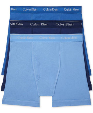 Calvin Klein Men's Classics 3 Pack Cotton Boxer Briefs Blue Size X-Large