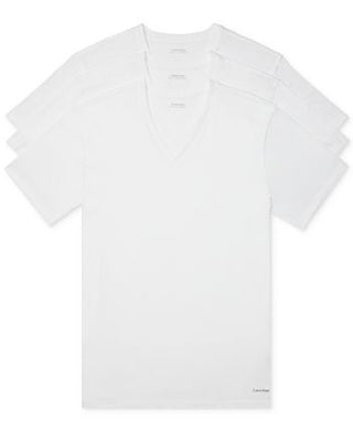 Calvin Klein Women's 3 Pack Cotton V Neck T-Shirt White Size Small