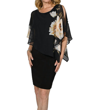 Frank Lyman - Chiffon Overlay Midi Dress