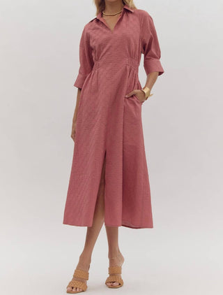 Entro - Collared Midi Dress