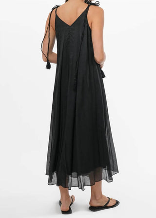 Greylin - Tassel Strap V-neck Midi Dress