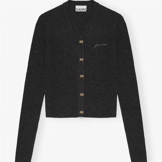 Ganni - Mini Ribbed Merino Cardigan