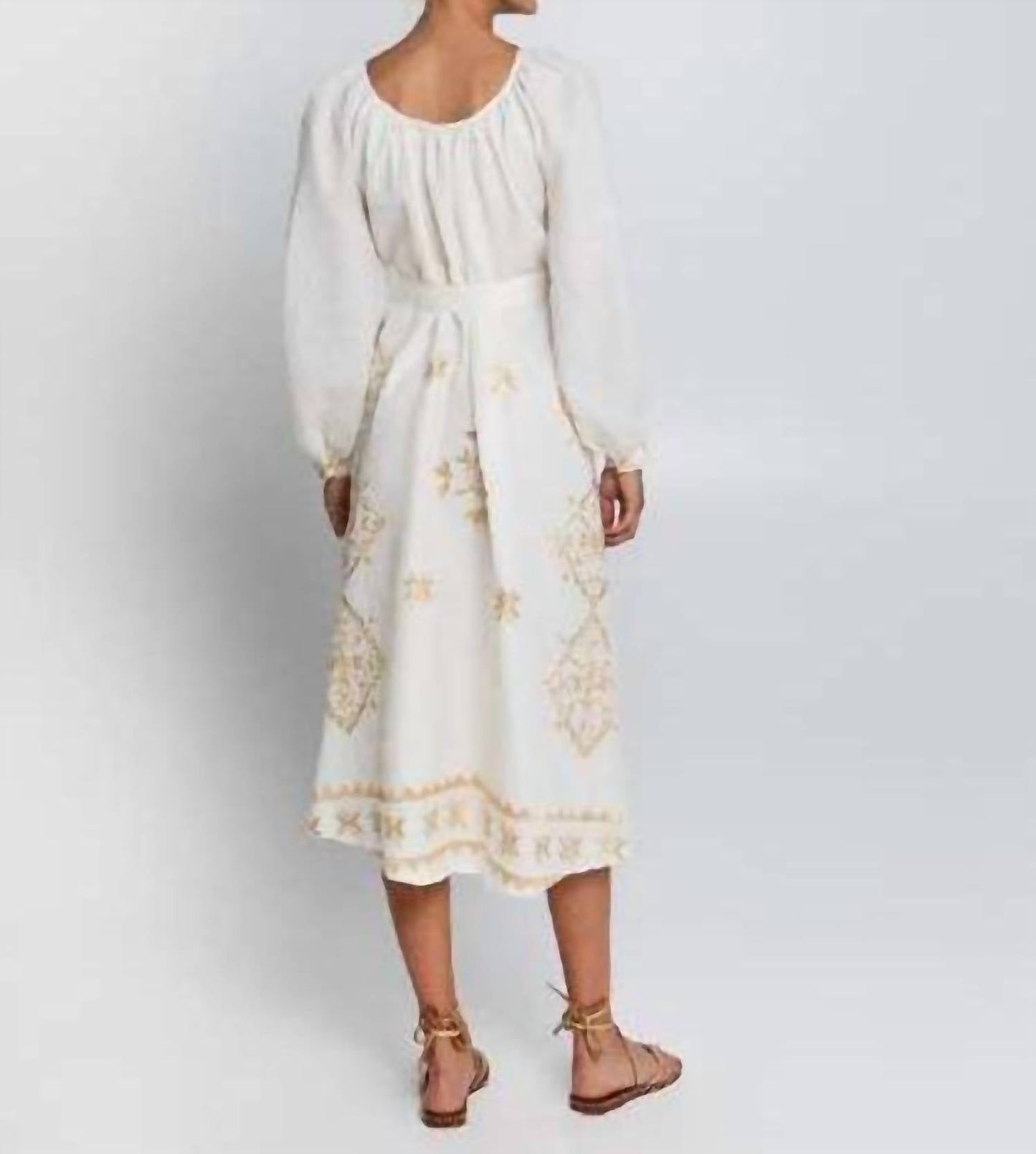 Greek Archaic Kori - Lefkada Midi Dress With Belt