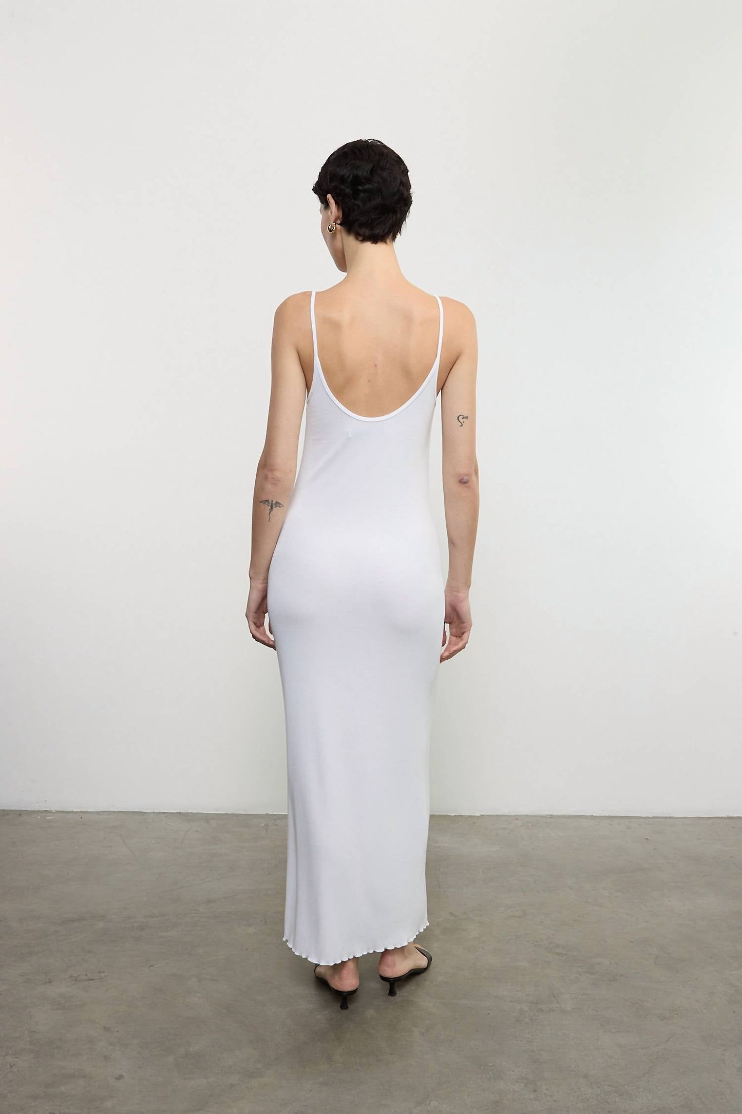 Enza Costa - SILK RIB LETTUCE EDGE DRESS