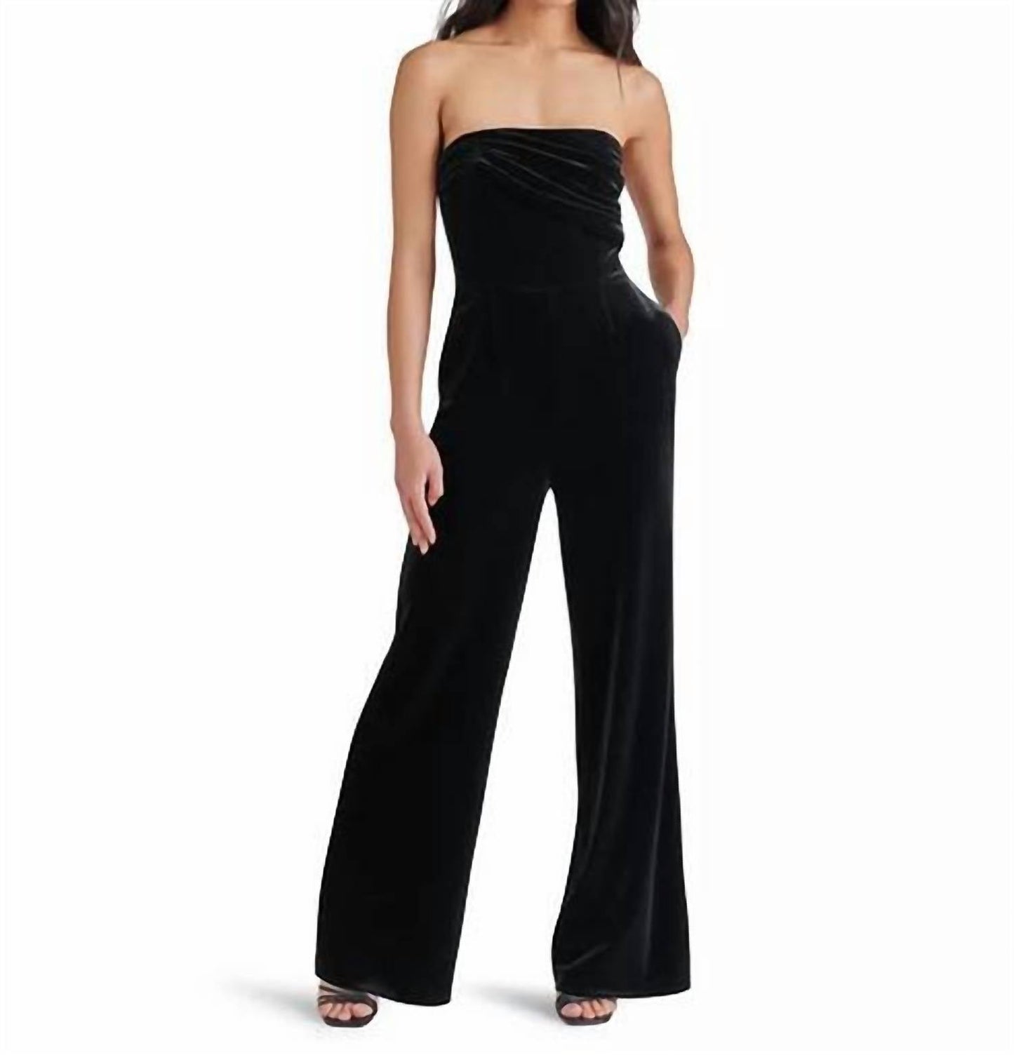 Steve Madden - Women's Swanilda Velvet Strapless Jumpsuit