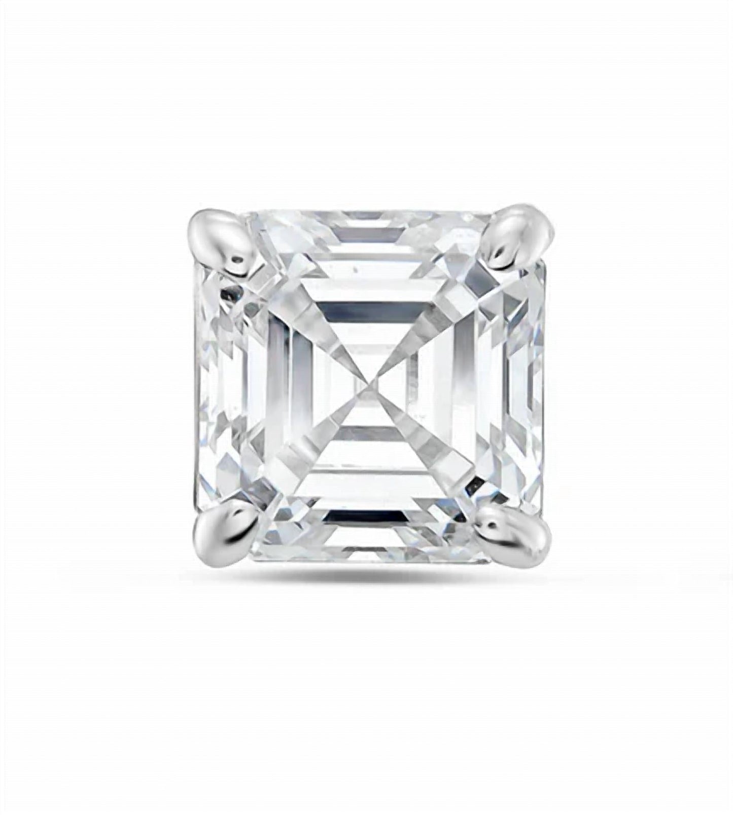 Diana M Jewels - 10.00 Cts Lab Grown Asscher Cut Stud Earrings
