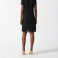 Joseph Ribkoff - Fringe Hem V-neck Short Sleeve T-shirt Dress