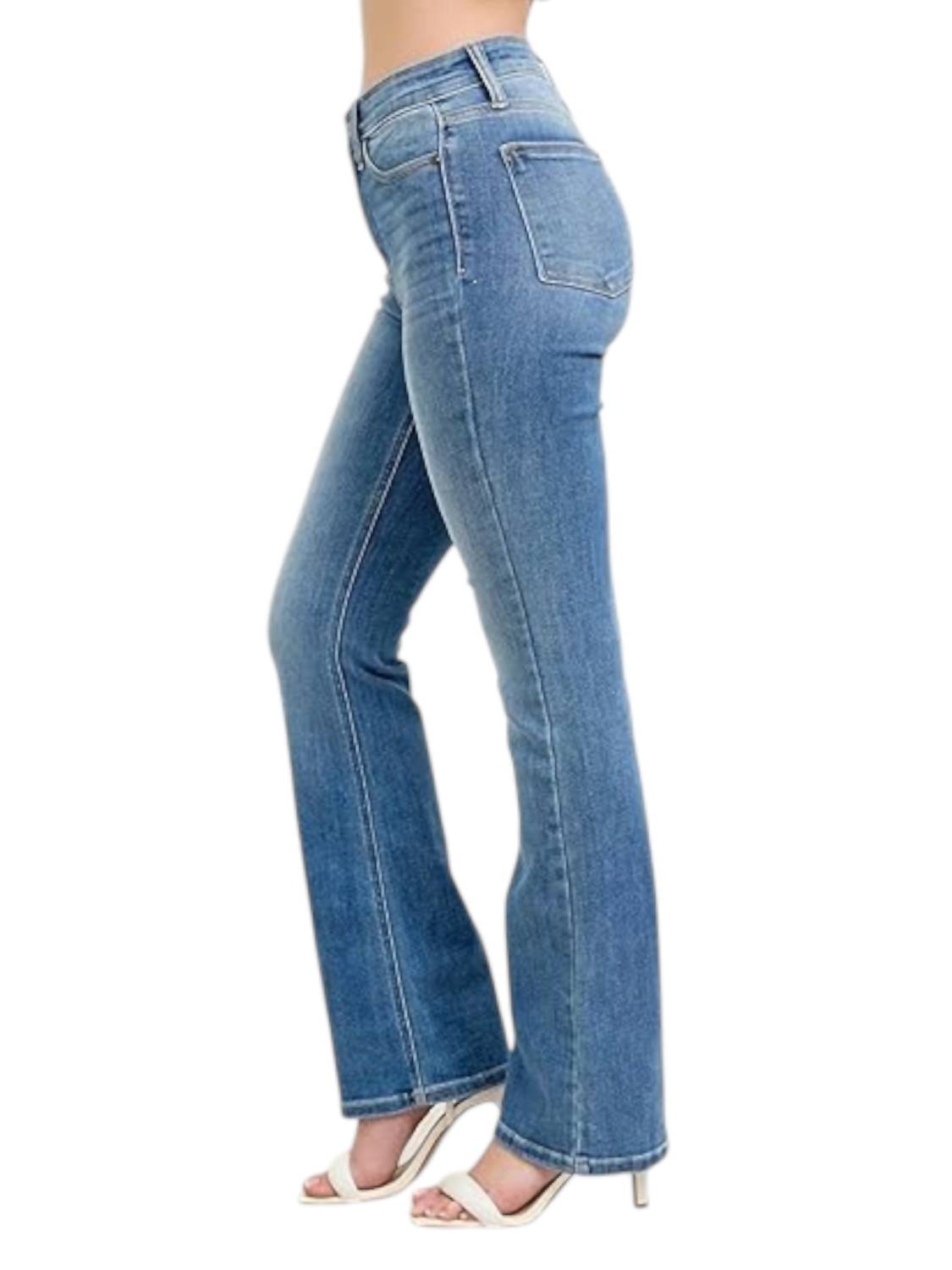 Judy Blue - High Rise Classic Core Contrast Wash Bootcut Jeans