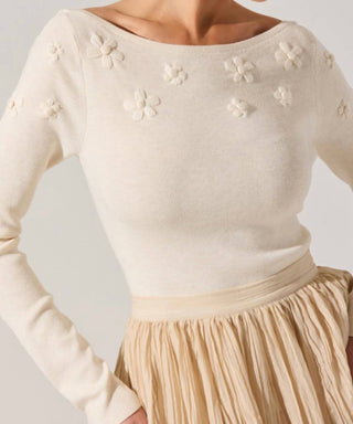 Astr - Bluma Embroidered Boatneck Sweater