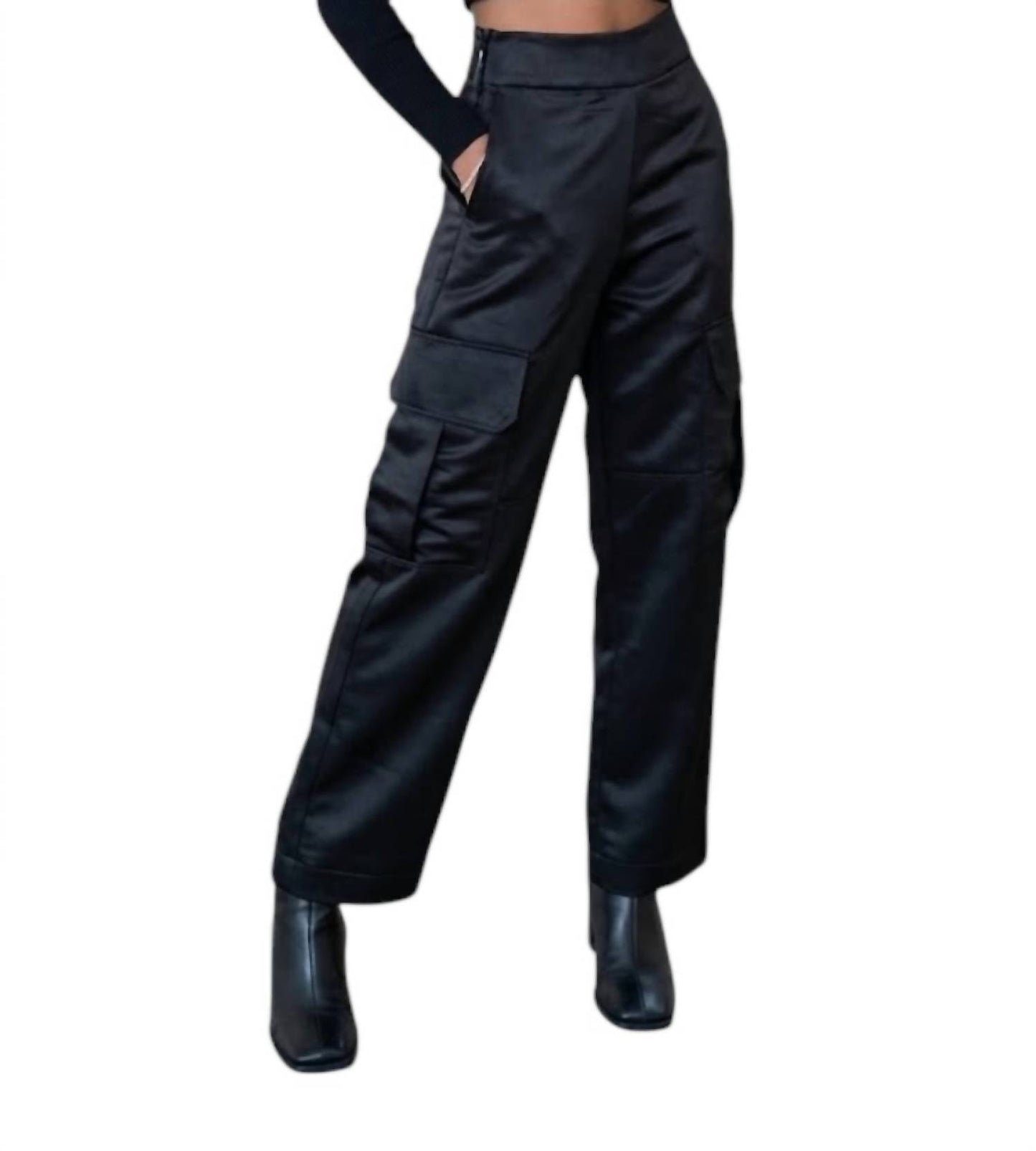 2.7 August Apparel - Satin Cargo Pants