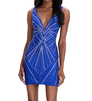 Ashleylauren - V-neck Cocktail Dress