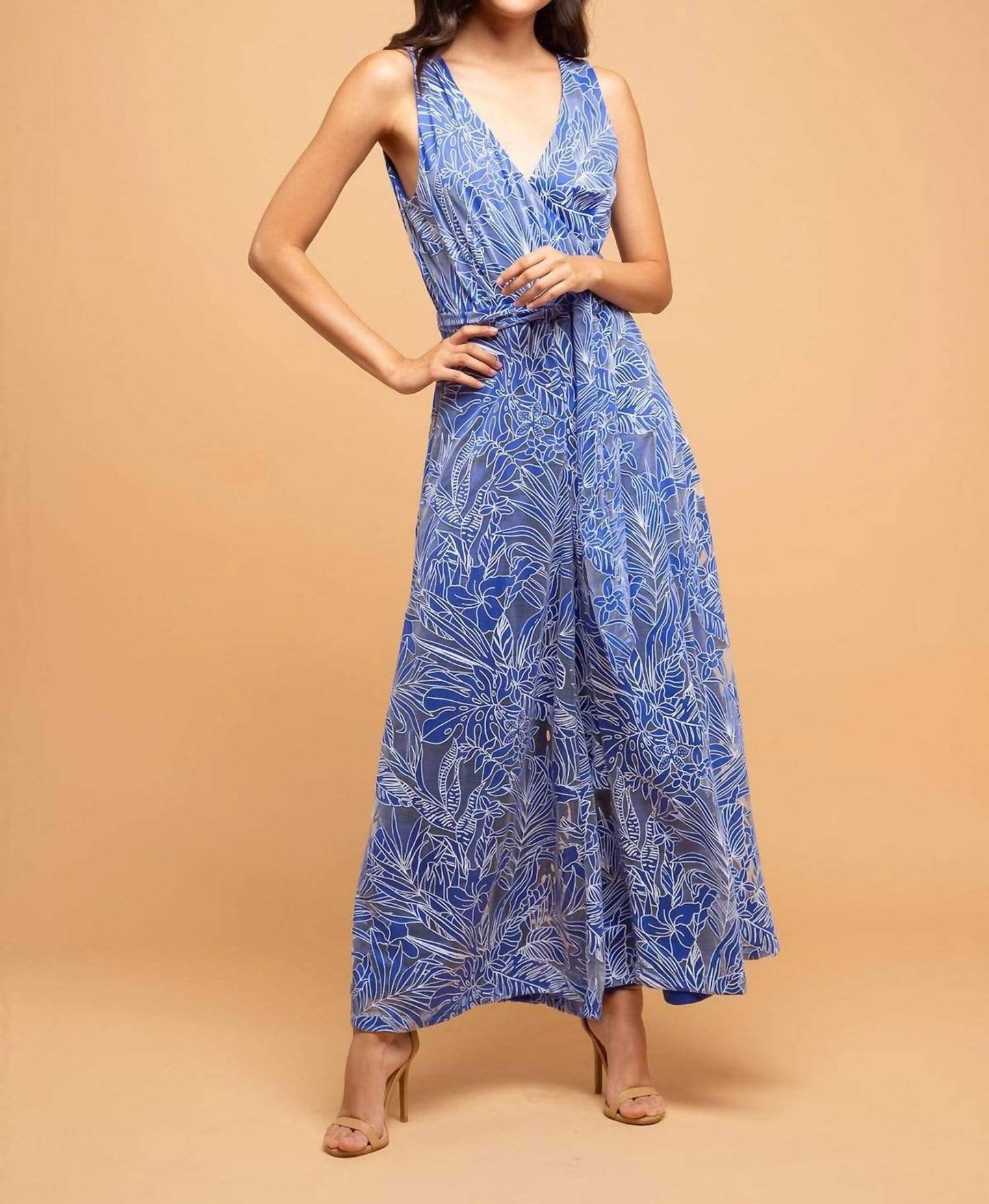 Eva Franco - Sunny V-Neck Palazzo Pant Jumpsuit