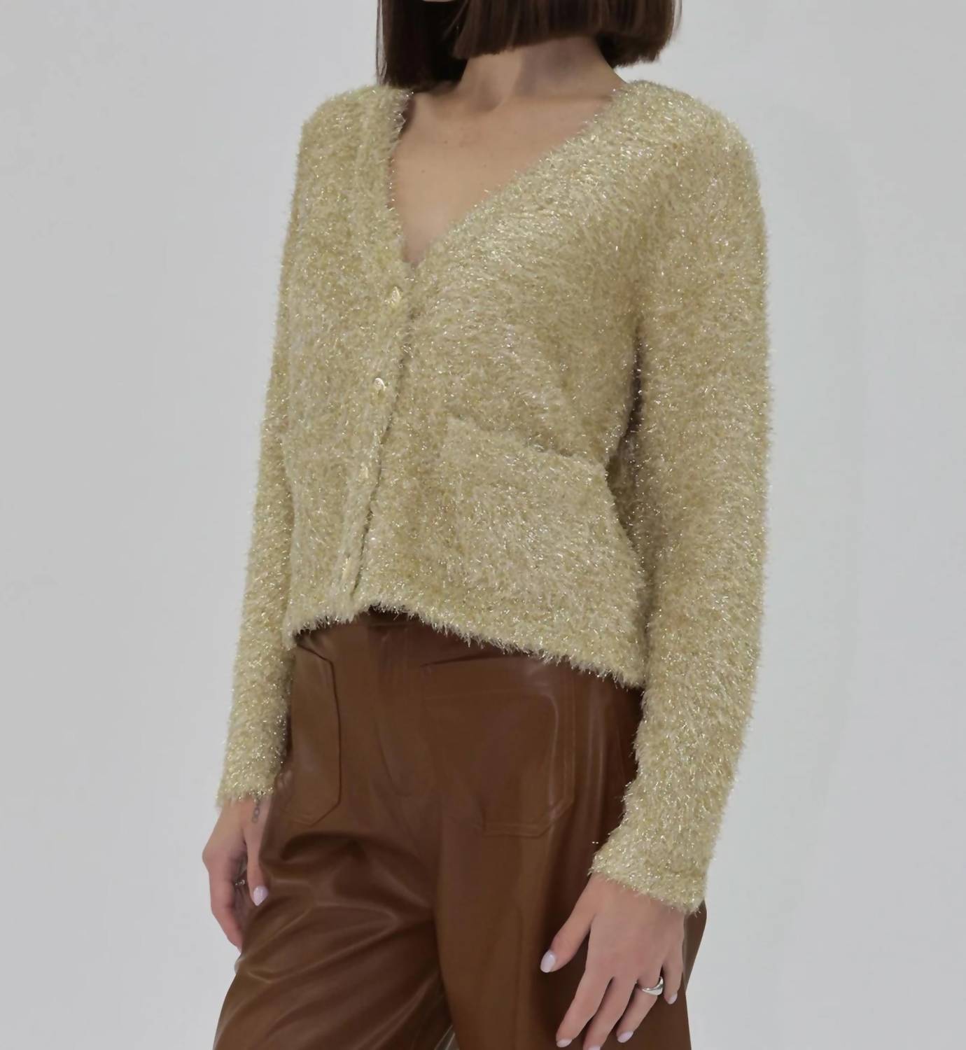 Another Love - Lucia Metallic Cardigan Sweater