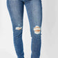 Judy Blue - Mid Rise Tummy Control Destroy Skinny Denim Jeans