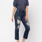 Judy Blue - Mid Rise Crop Leg Straight Jean