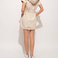 And The Why - Short Sleeve Drawstring Hooded Mini Dress