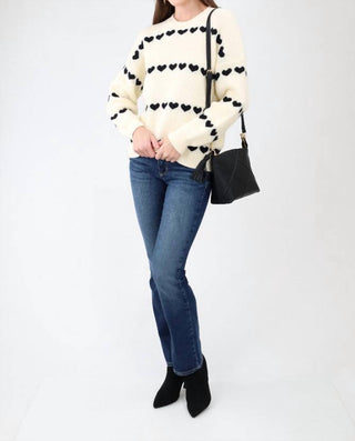 &Merci - Heart Ribbed Sweater