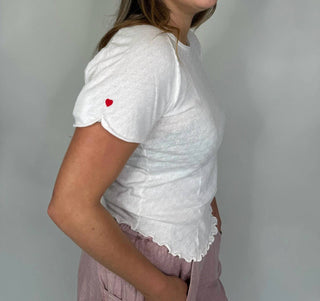 Free People - Be My Baby Pointelle Short Sleeve Top