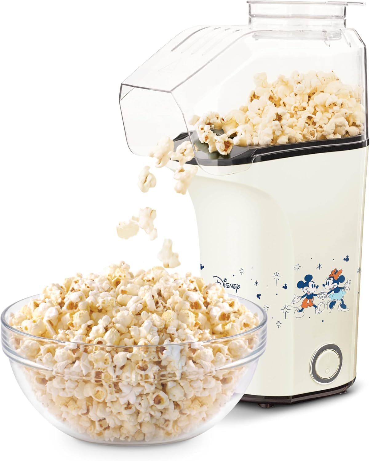 Disney DASH Fresh Pop Popcorn Maker  OilFree Air Popcorn Popper  With Measuring Cup  Recipe Guide  Perfect for Movie Nights  16 Cups Mickey  Minnie Design