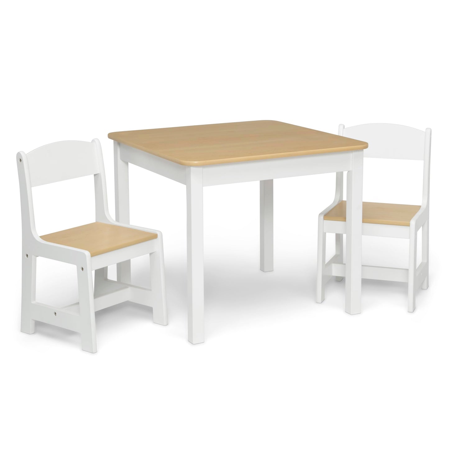 Delta Children MySize Kids Wood Table and Chair Set 2 Chairs Included  Ideal for Arts  Crafts Snack Time Homeschooling Homework  More Bianca WhiteNatural