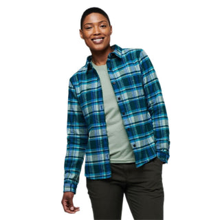 Mero Women's Flannel Shirt - Deep Ocean Plaid