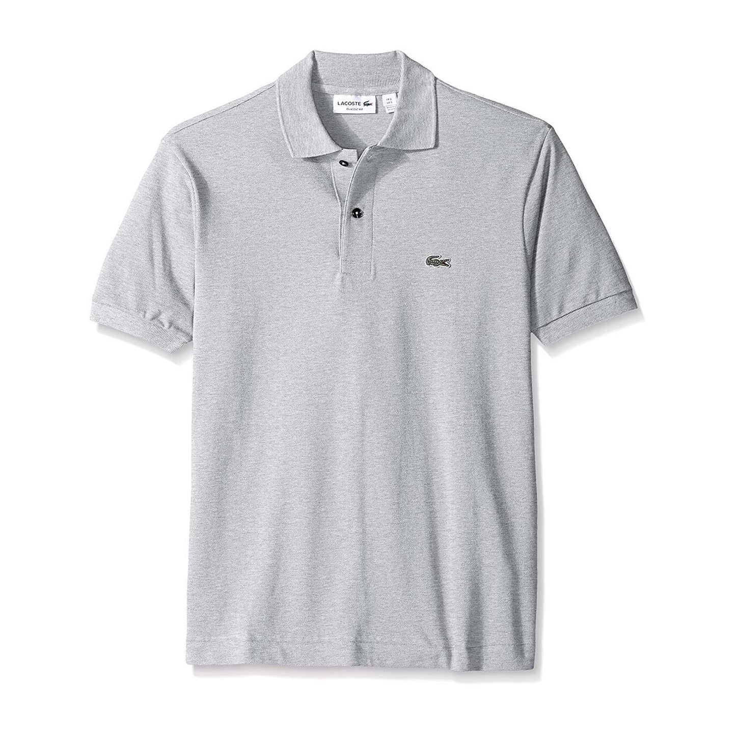 Lacoste Men's Classic Short Sleeve Chine Pique Polo Shirt Grey Size XL