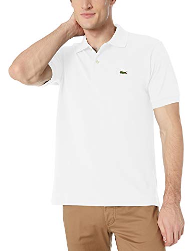Lacoste Men's Classic Pique Cotton Short Sleeve Polo White Size Large