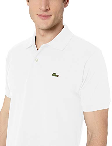 Lacoste Men's Classic Pique Cotton Short Sleeve Polo White Size Large