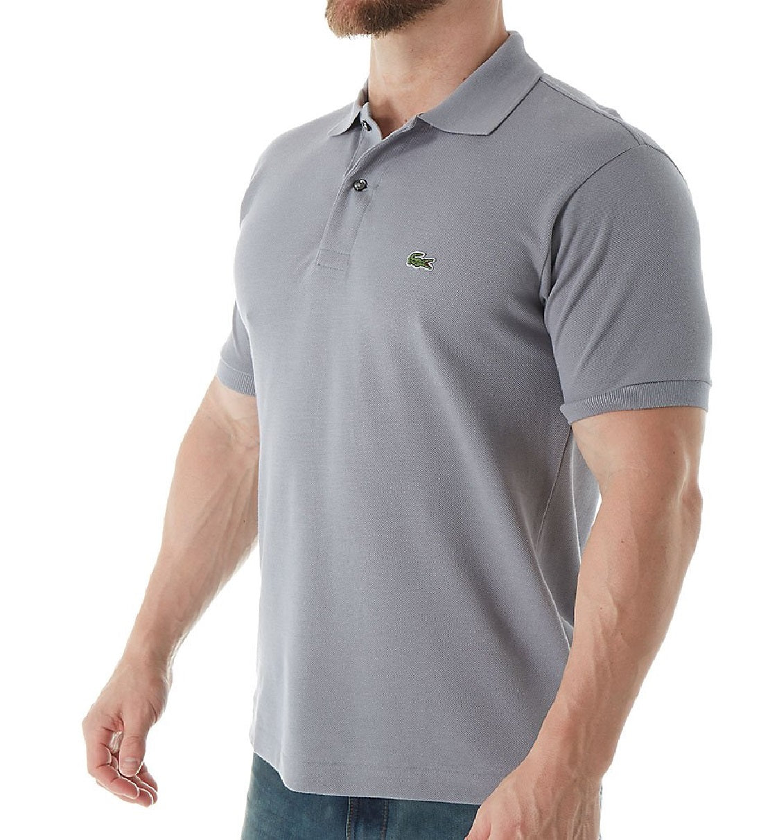 Lacoste Men's Classic Pique Short Sleeve Polo Gray Size 8