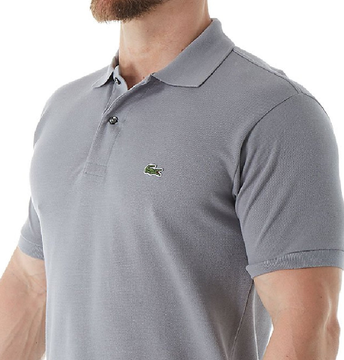 Lacoste Men's Classic Pique Short Sleeve Polo Gray Size 8