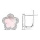 14K White Gold Mother of Pearl and 1/5 Cttw Diamond Halo Star Stud Earrings
