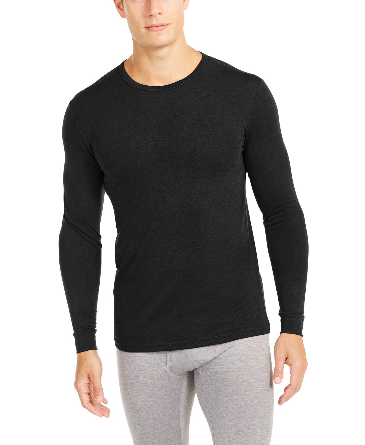 32 Degrees Heat Plus Extra Warm Mens Long Sleeve Crew Neck (Medium) Black