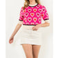 Thml - Heart Knit Short Sleeve Top