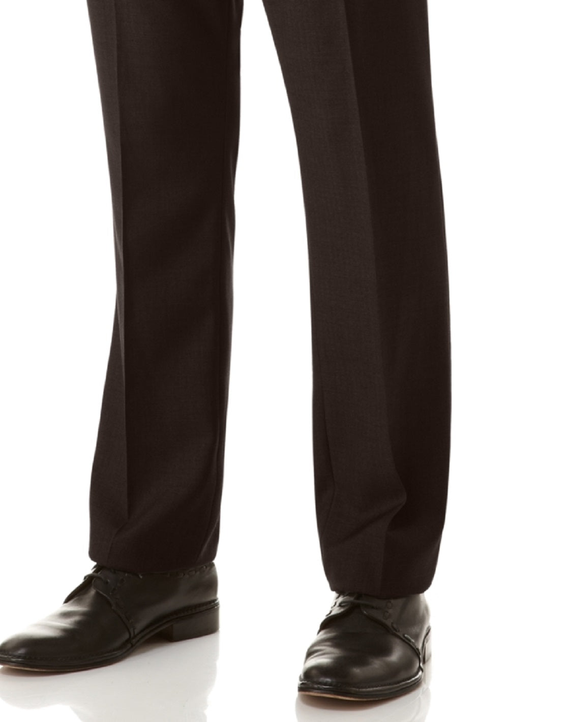Perry Ellis Men's Slim Fit Flat Front No Iron Dress Pants Black Size 34X29