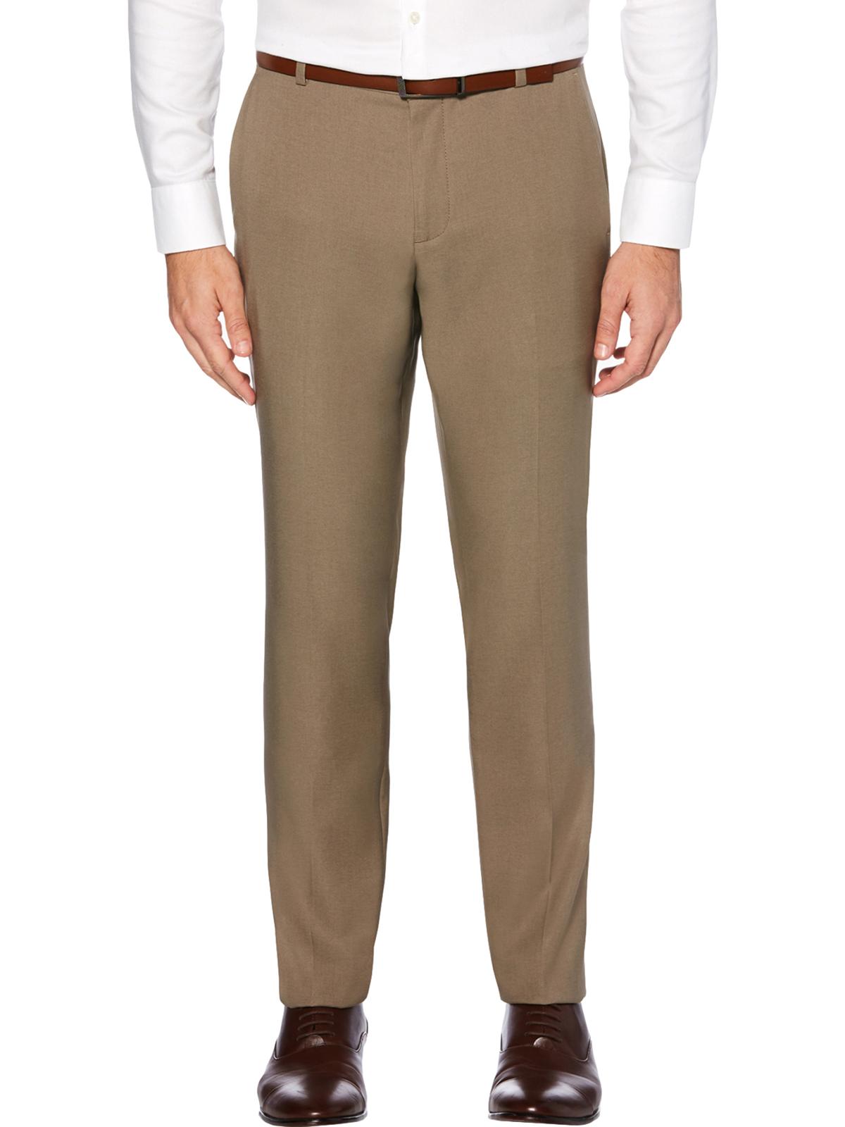 Perry Ellis Men's Extra Slim Fit Performance Stretch Dress Pants Brown Size 32X32