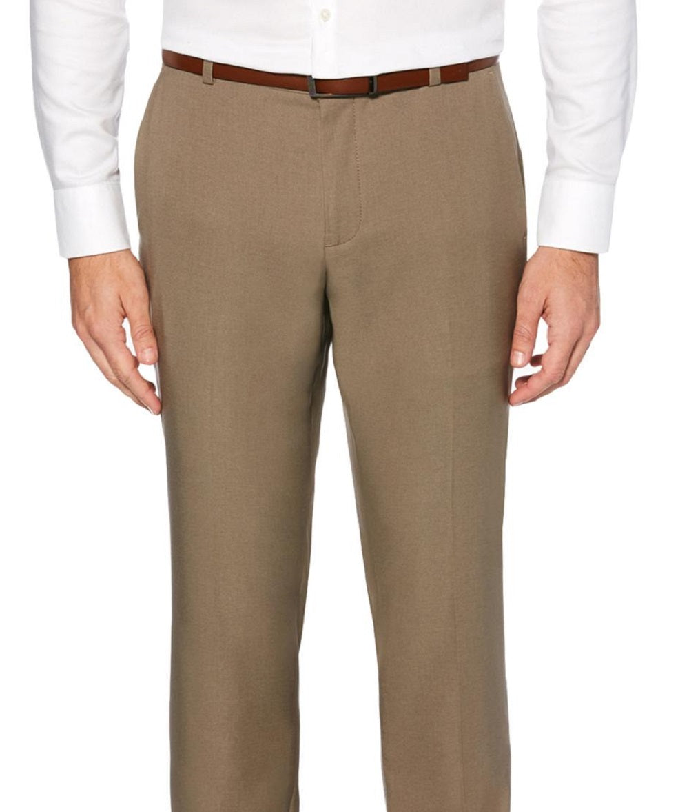 Perry Ellis Men's Extra Slim Fit Performance Stretch Dress Pants Brown Size 32X32