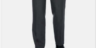 Perry Ellis Men's Portfolio Modern Fit Performance Stretch Non Iron Moisture Wicking Plaid Dress Pants Gray Size 38X30